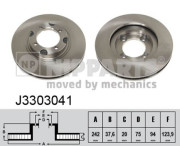 J3303041 NIPPARTS brzdový kotúč J3303041 NIPPARTS