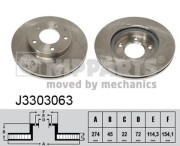 J3303063 NIPPARTS brzdový kotúč J3303063 NIPPARTS