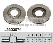 J3303074 Brzdový kotouč NIPPARTS