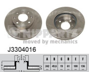 J3304016 NIPPARTS brzdový kotúč J3304016 NIPPARTS