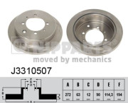 J3310507 Brzdový kotouč NIPPARTS