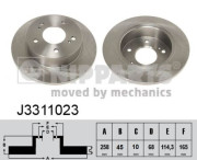 J3311023 NIPPARTS brzdový kotúč J3311023 NIPPARTS