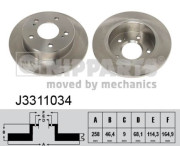 J3311034 NIPPARTS brzdový kotúč J3311034 NIPPARTS