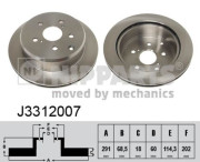 J3312007 NIPPARTS brzdový kotúč J3312007 NIPPARTS