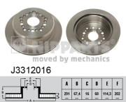 J3312016 Brzdový kotouč NIPPARTS