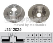 J3312025 NIPPARTS brzdový kotúč J3312025 NIPPARTS