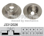 J3312026 NIPPARTS brzdový kotúč J3312026 NIPPARTS