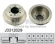 J3312029 Brzdový kotouč NIPPARTS