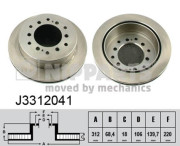 J3312041 Brzdový kotouč NIPPARTS