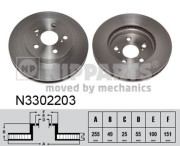 N3302203 NIPPARTS brzdový kotúč N3302203 NIPPARTS