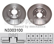 N3303100 NIPPARTS brzdový kotúč N3303100 NIPPARTS