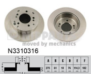 N3310316 NIPPARTS brzdový kotúč N3310316 NIPPARTS