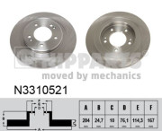 N3310521 NIPPARTS brzdový kotúč N3310521 NIPPARTS