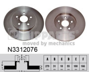 N3312076 NIPPARTS brzdový kotúč N3312076 NIPPARTS