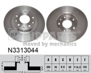 N3313044 Brzdový kotouč NIPPARTS