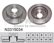 N3315034 Brzdový kotouč NIPPARTS