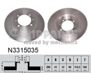 N3315035 Brzdový kotouč NIPPARTS