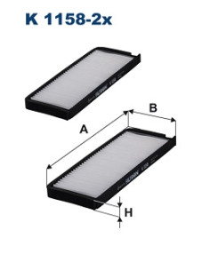 K 1158-2x Filtr, vzduch v interiéru FILTRON