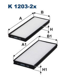 K 1203-2x Filtr, vzduch v interiéru FILTRON