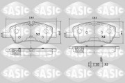 6216163 Sada brzdových destiček, kotoučová brzda SASIC