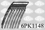 6PK1148 SASIC ozubený klinový remeň 6PK1148 SASIC