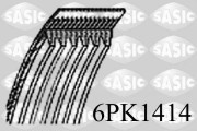 6PK1414 SASIC ozubený klinový remeň 6PK1414 SASIC