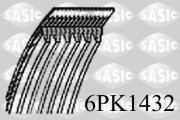 6PK1432 ozubený klínový řemen SASIC