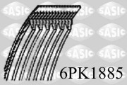 6PK1885 ozubený klínový řemen SASIC