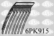 6PK915 ozubený klínový řemen SASIC