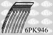 6PK946 SASIC ozubený klinový remeň 6PK946 SASIC