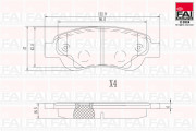 BP107 Sada brzdových destiček, kotoučová brzda FAI AutoParts