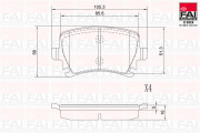 BP116 Sada brzdových destiček, kotoučová brzda FAI AutoParts