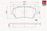 BP117 Sada brzdových destiček, kotoučová brzda FAI AutoParts