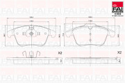 BP127 Sada brzdových destiček, kotoučová brzda FAI AutoParts