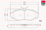 BP144 Sada brzdových destiček, kotoučová brzda FAI AutoParts