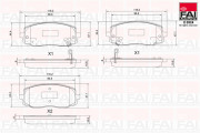 BP155 Sada brzdových destiček, kotoučová brzda FAI AutoParts