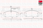 BP165 Sada brzdových destiček, kotoučová brzda FAI AutoParts