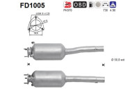 FD1005 AS filter sadzí/pevných častíc výfukového systému FD1005 AS