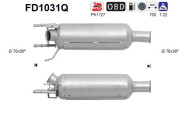FD1031Q AS filter sadzí/pevných častíc výfukového systému FD1031Q AS