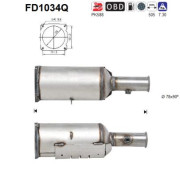 FD1034Q AS filter sadzí/pevných častíc výfukového systému FD1034Q AS