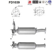 FD1039 AS filter sadzí/pevných častíc výfukového systému FD1039 AS