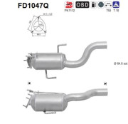 FD1047Q AS filter sadzí/pevných častíc výfukového systému FD1047Q AS