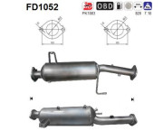 FD1052 AS filter sadzí/pevných častíc výfukového systému FD1052 AS