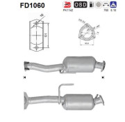 FD1060 AS filter sadzí/pevných častíc výfukového systému FD1060 AS