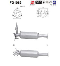 FD1063 AS filter sadzí/pevných častíc výfukového systému FD1063 AS