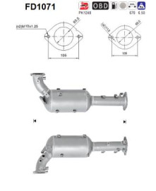 FD1071 AS filter sadzí/pevných častíc výfukového systému FD1071 AS
