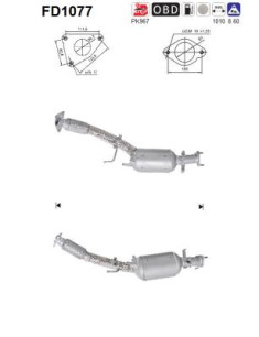 FD1077 AS filter sadzí/pevných častíc výfukového systému FD1077 AS