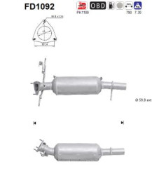 FD1092 AS filter sadzí/pevných častíc výfukového systému FD1092 AS