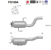 FD1094 AS filter sadzí/pevných častíc výfukového systému FD1094 AS