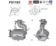 FD1103 AS filter sadzí/pevných častíc výfukového systému FD1103 AS